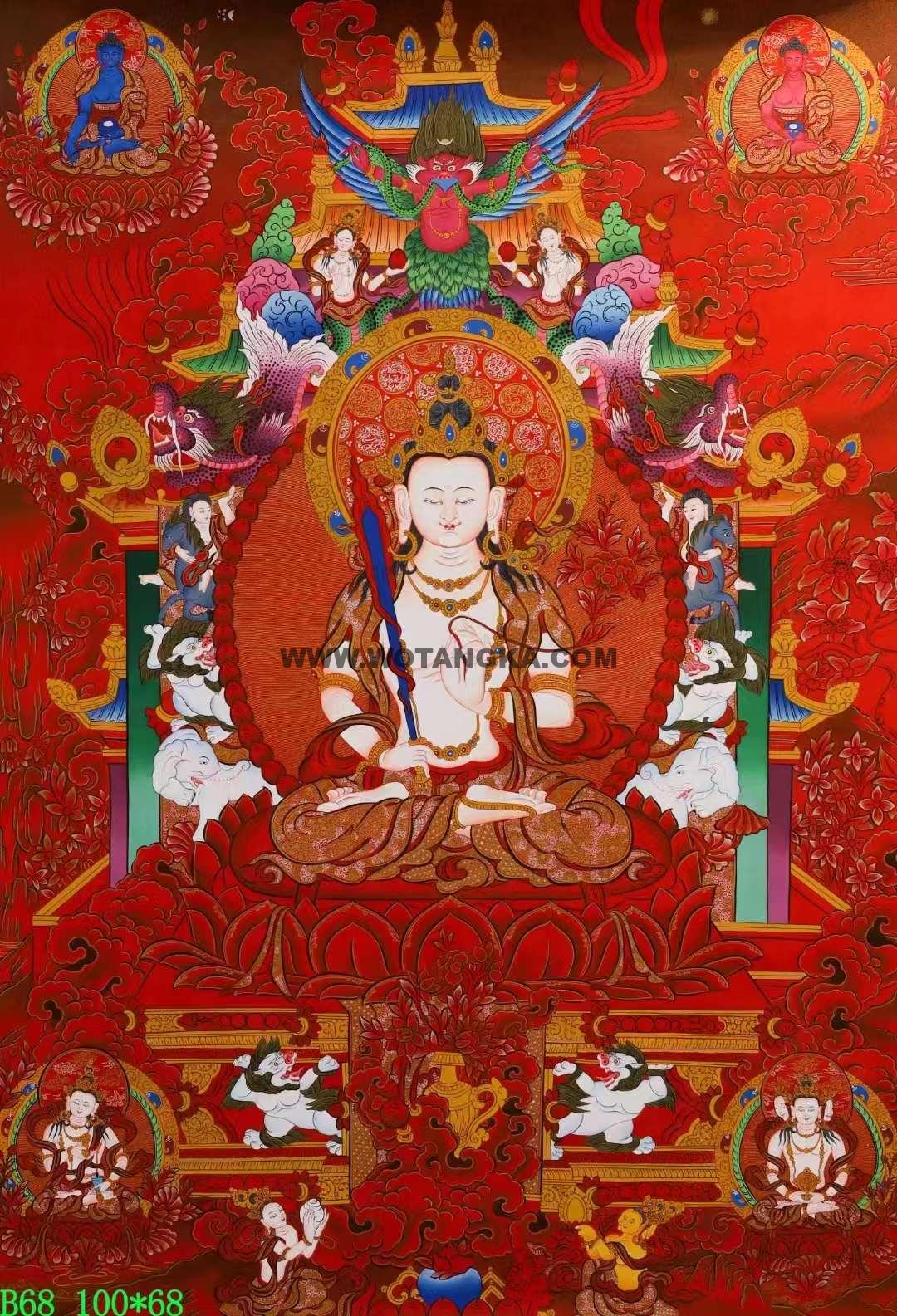 编号138-118827:红金唐卡-虚空藏菩萨(100*68CM左右)