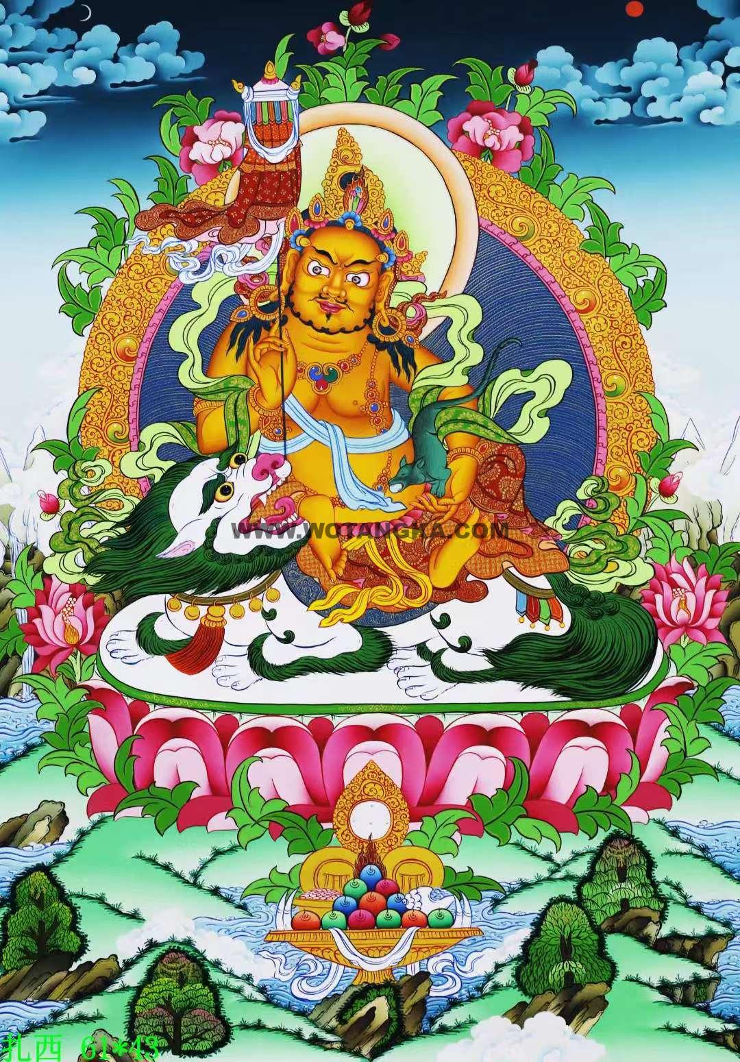 编号138-151911:彩绘唐卡-财宝天王(61*43CM左右)
