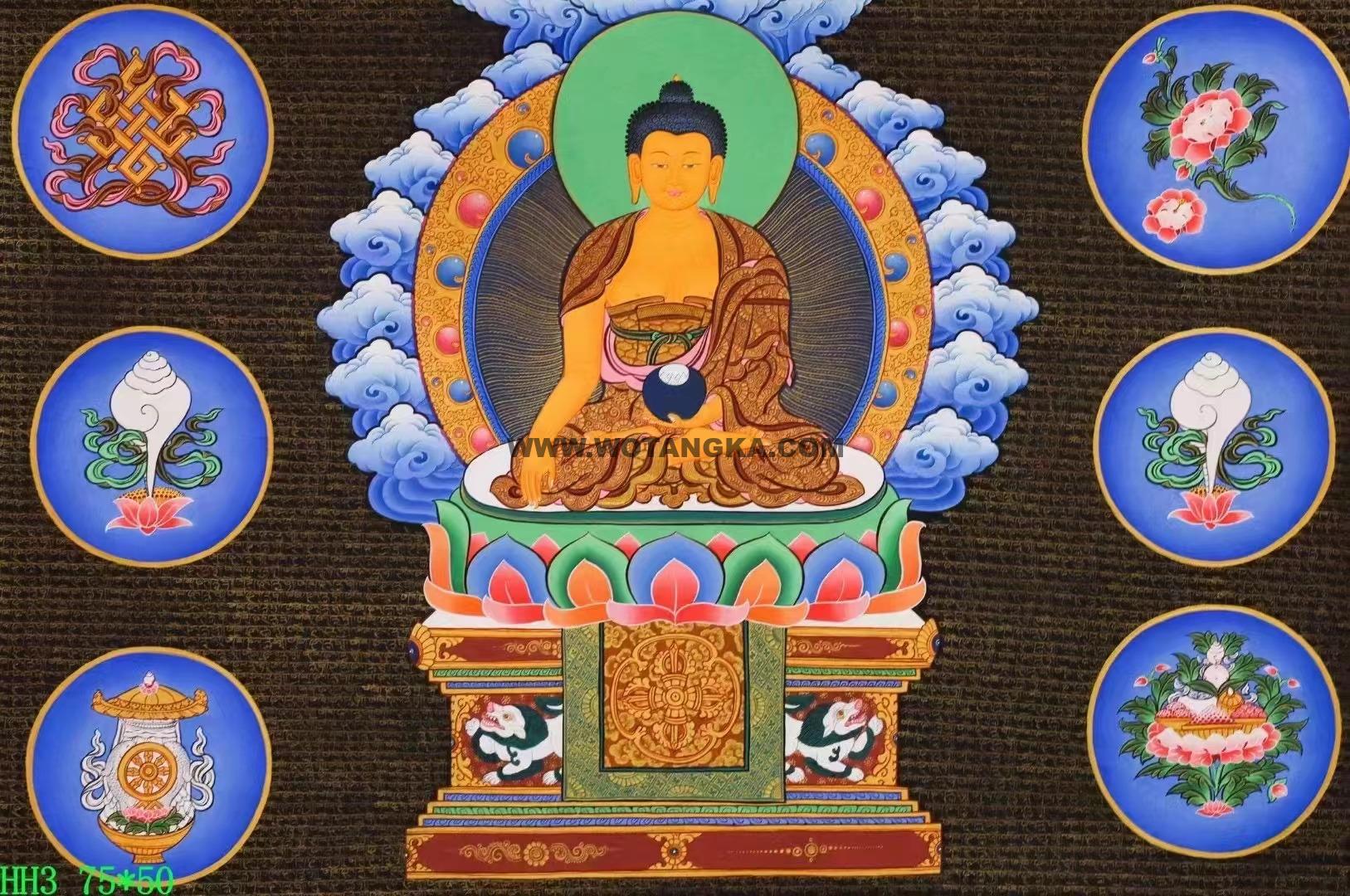 编号138-268647：彩绘唐卡-释迦牟尼佛（50*75CM左右）