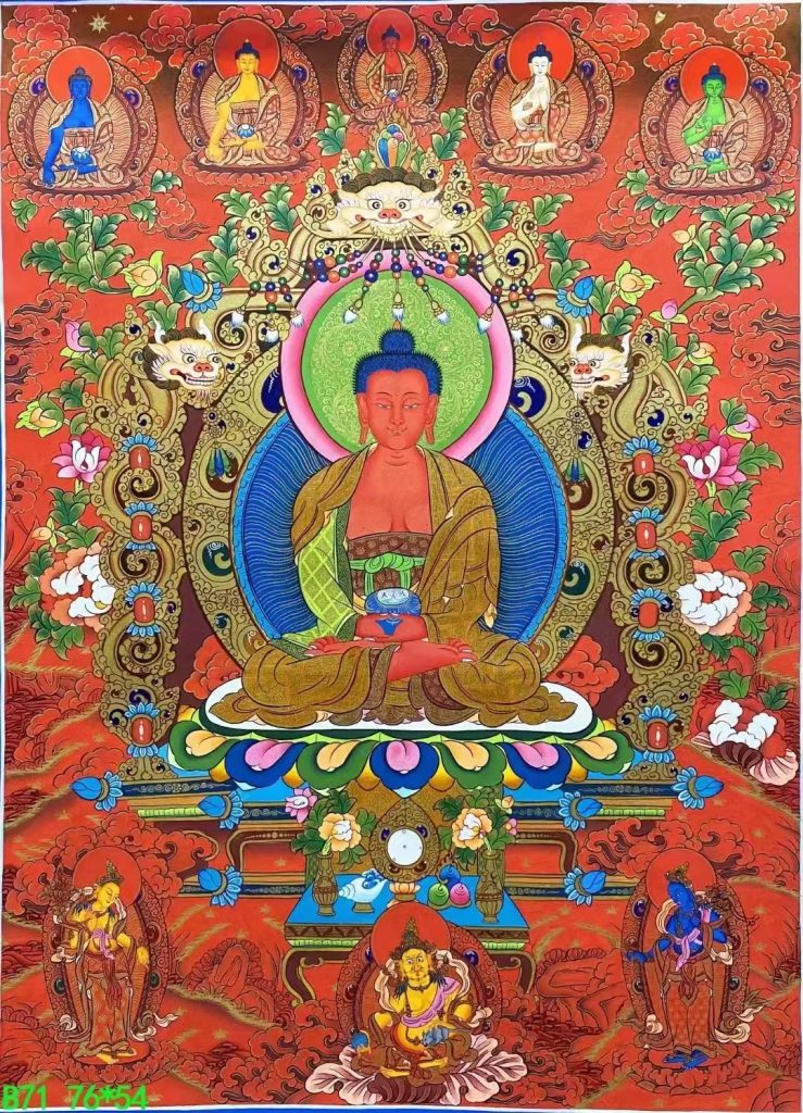编号138-297812：红金唐卡-阿弥陀佛（76*54CM左右）