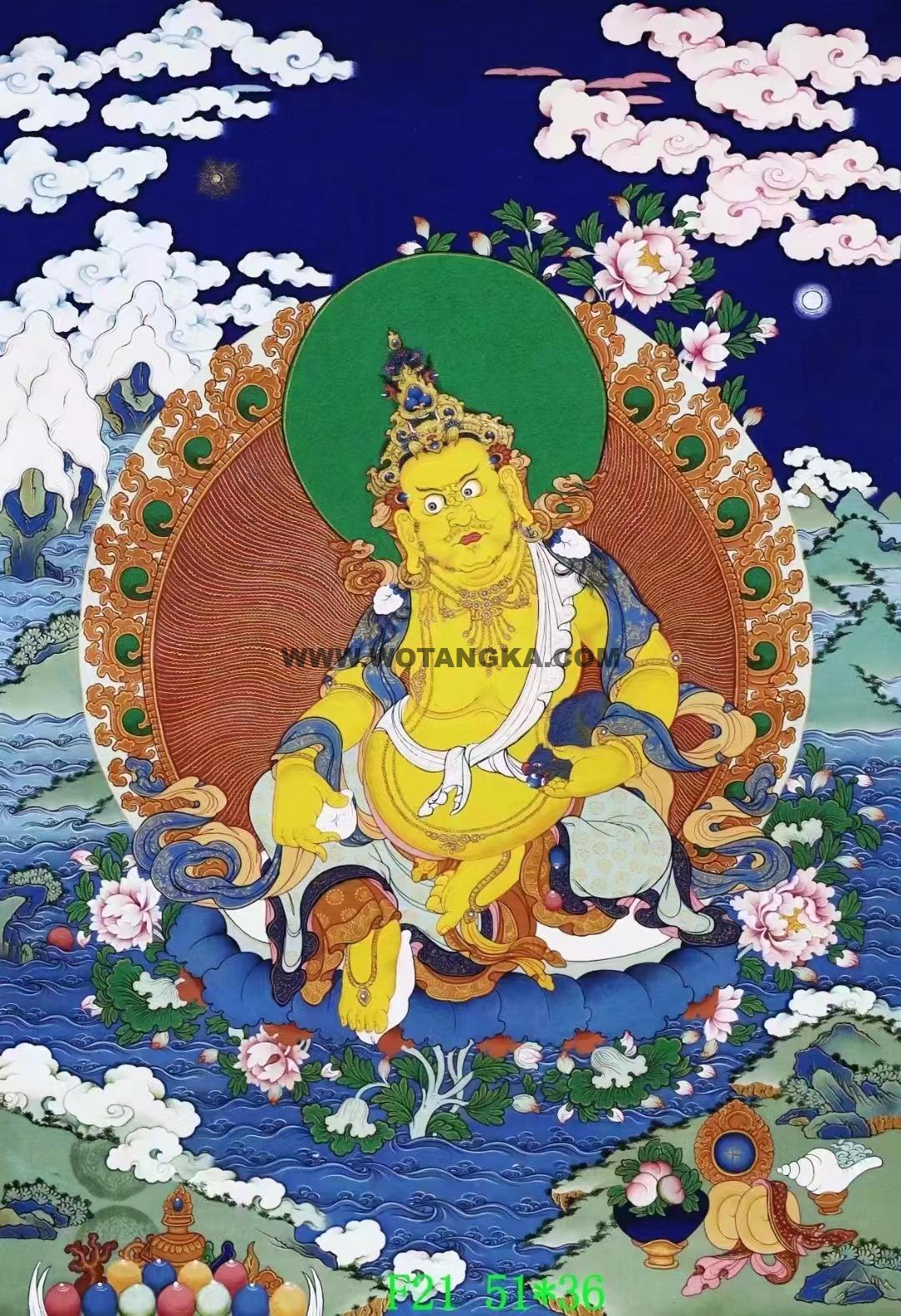 编号138-356358：彩绘唐卡-黄财神（51*36CM左右）