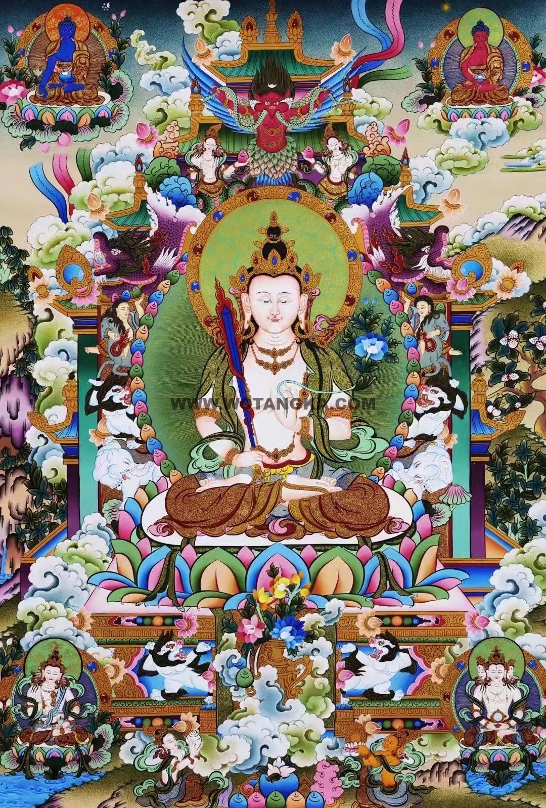 编号138-473435:彩绘唐卡-虚空藏菩萨(100*68CM左右)