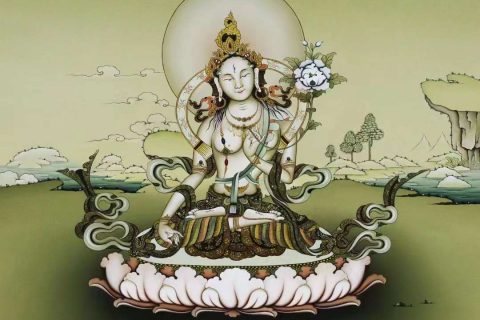 编号138-493468：嘎玛嘎赤-白度母（61*46CM左右）