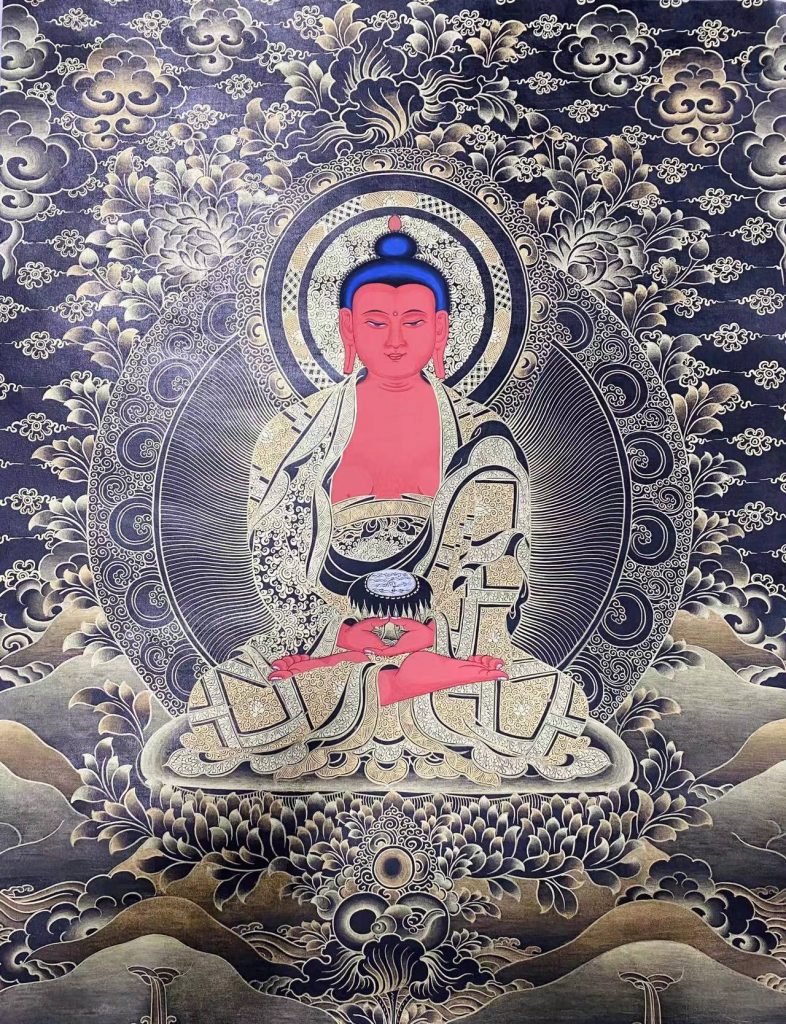 编号138-537720：黑金唐卡-阿弥陀佛（60*45CM左右）
