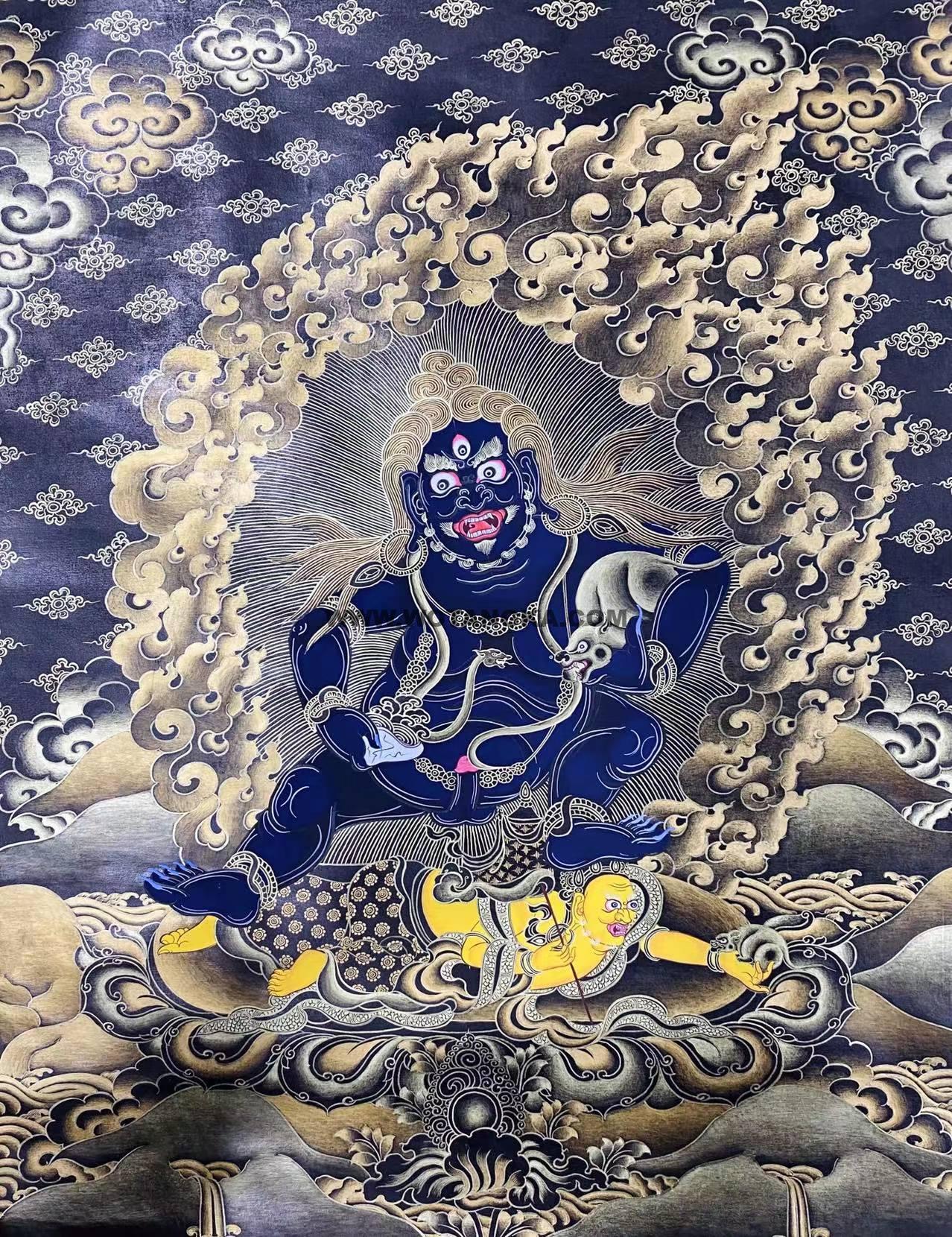 编号138-556331:黑金唐卡-黑财神(60*45CM左右)