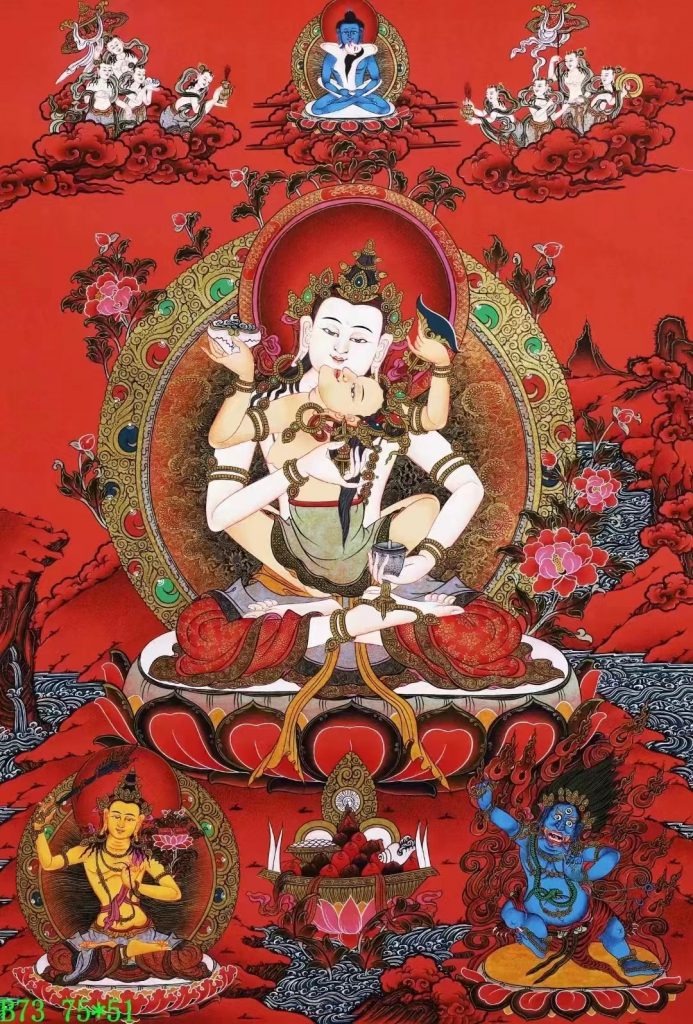 编号138-557834：红金唐卡-金刚萨埵双修（75*51CM左右）