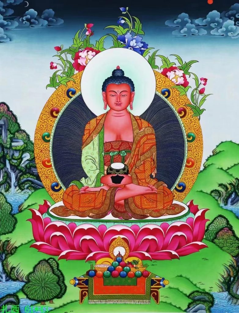 编号138-710045：彩绘唐卡-阿弥陀佛（61*43CM左右）