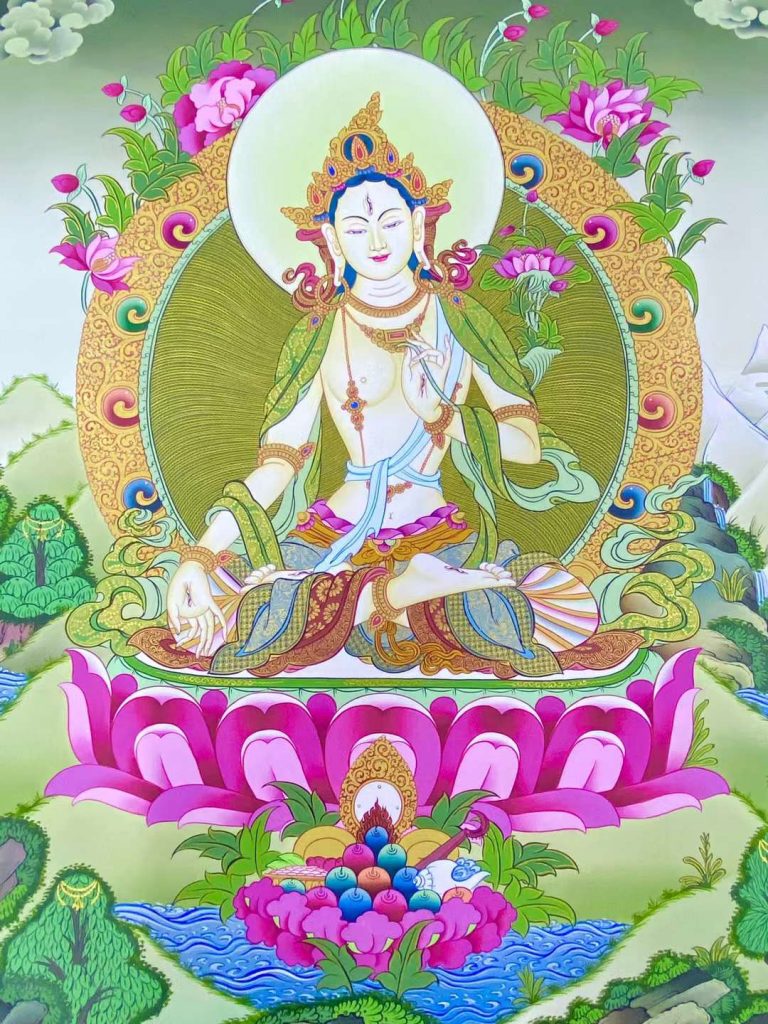 编号138-757535：彩绘唐卡-白度母（61*43CM左右）