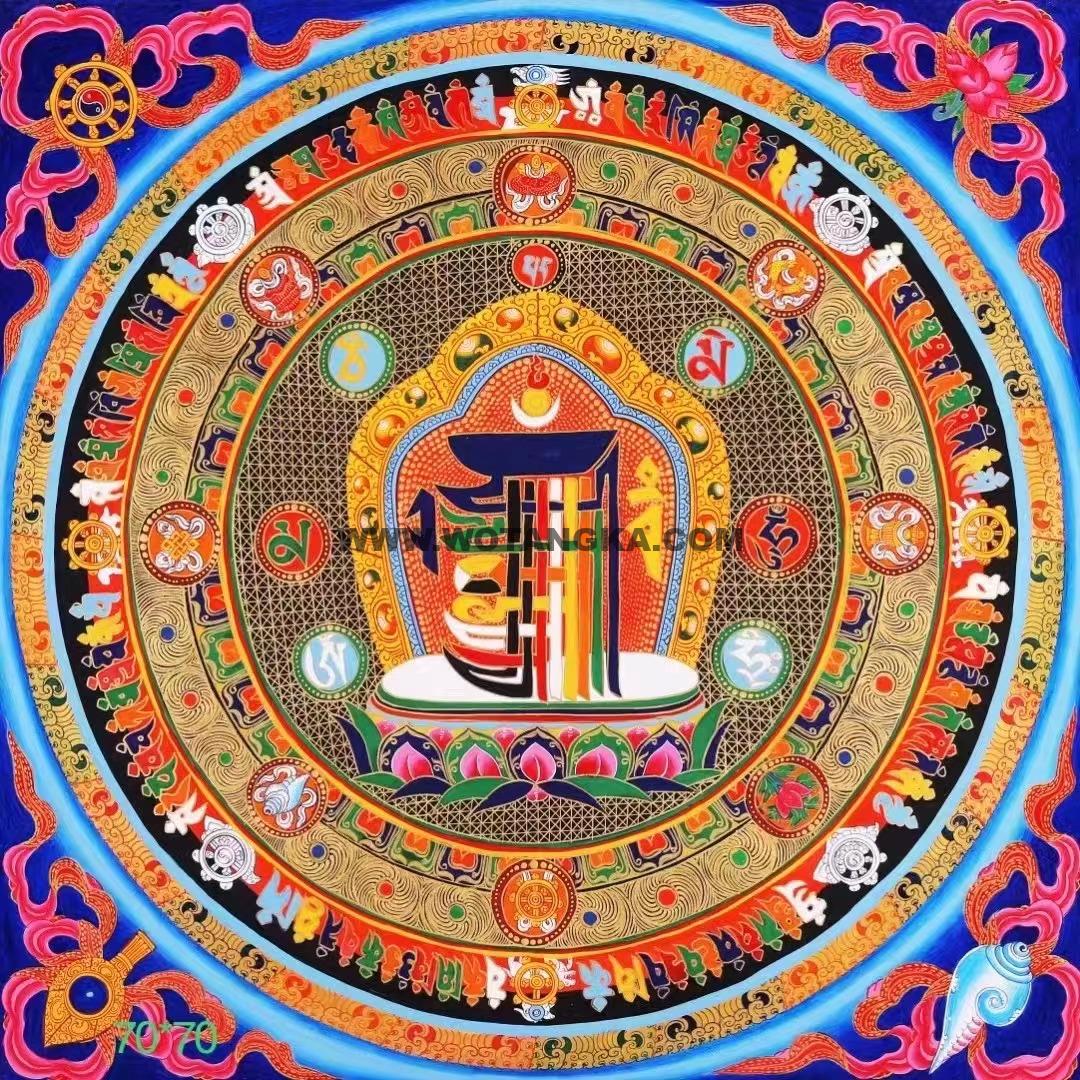 编号138-762680：彩绘唐卡-十相自在坛城（70*70CM左右）