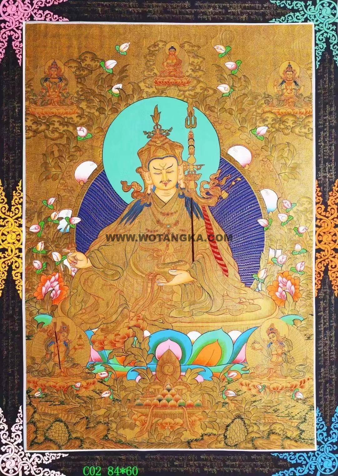 编号138-861504:黄金唐卡-莲花生大士(84*60CM左右)