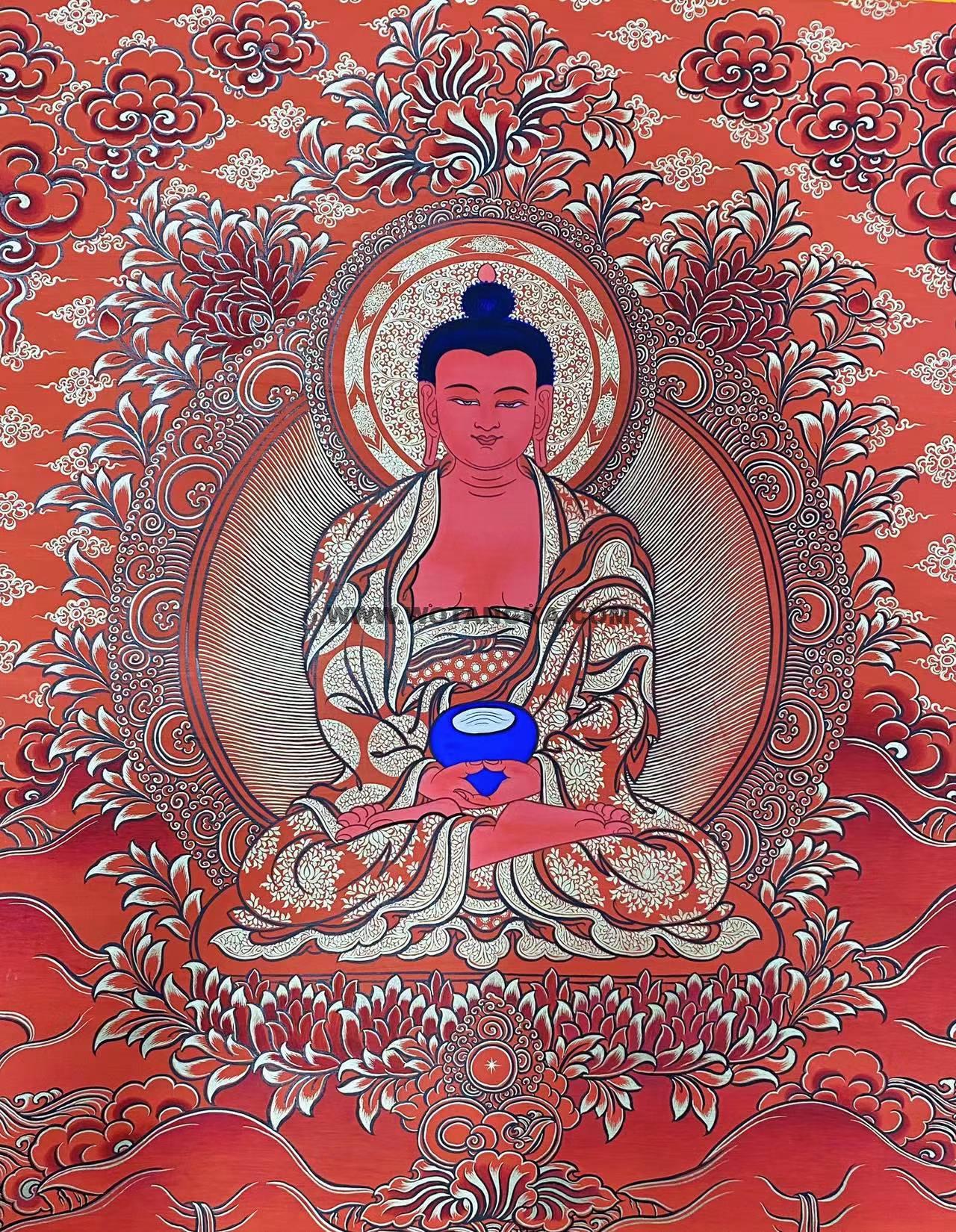 编号138-863364:红金唐卡-阿弥陀佛(60*45CM左右)