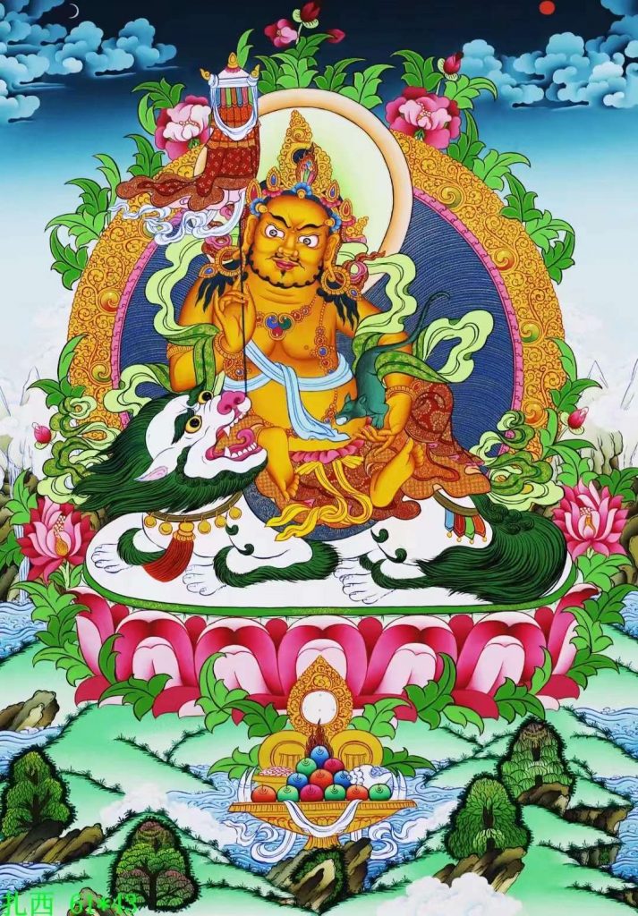 编号138-995983：彩绘唐卡-财宝天王（61*43CM左右）
