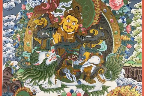 编号157-212388：彩绘唐卡-财宝天王·五方财神（75*55CM左右）