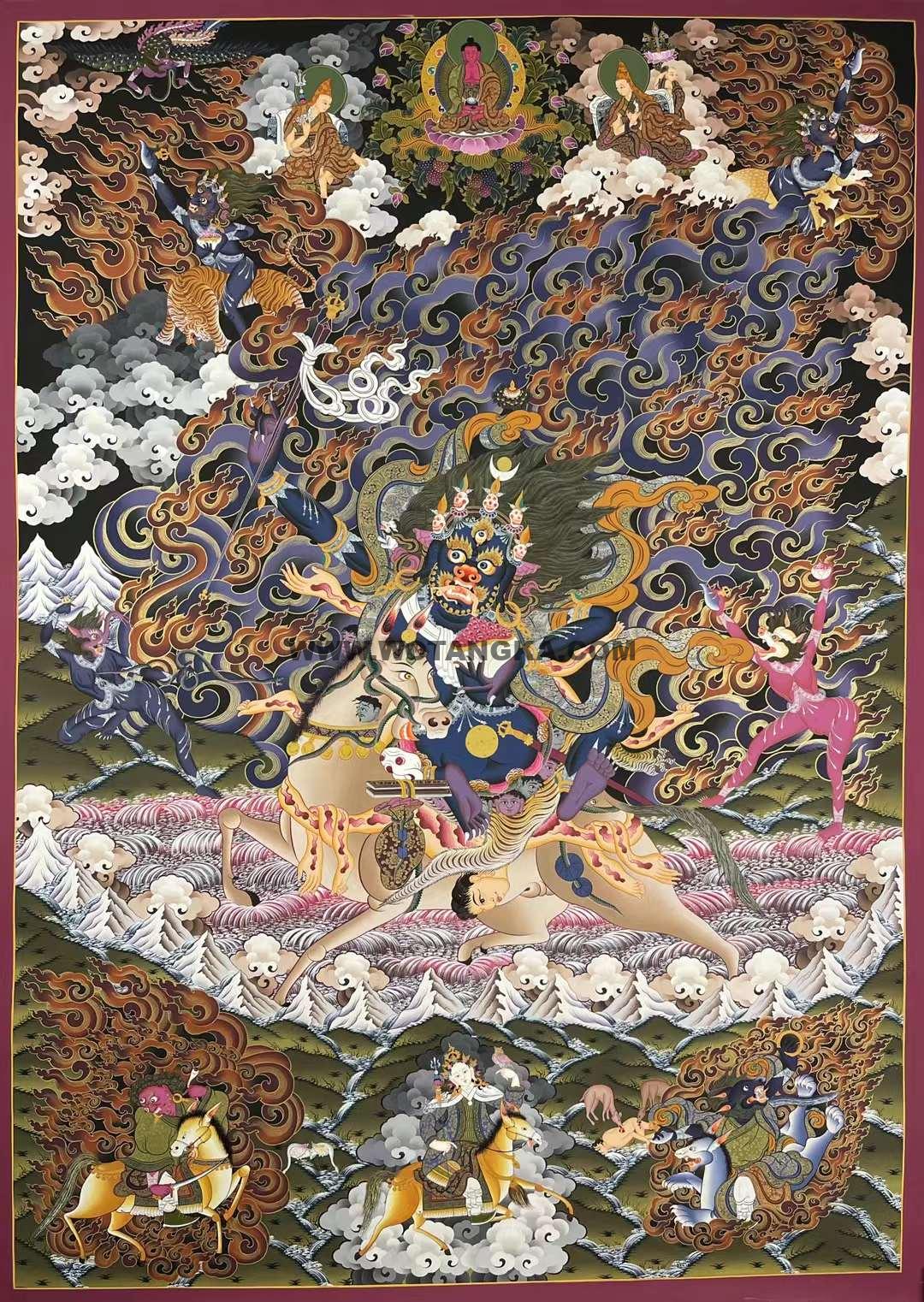 编号157-336014:彩绘唐卡-吉祥天母(115*85CM左右)