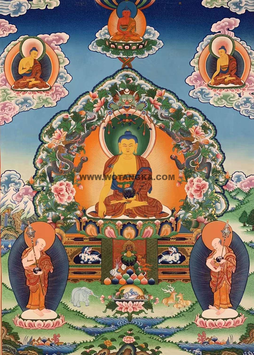 编号157-577626：彩绘唐卡-释迦牟尼佛（65*45CM左右）