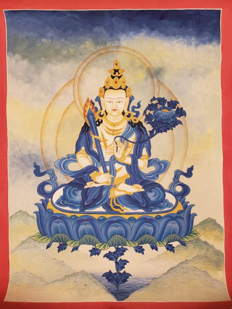 编号160-460246：彩绘唐卡-虚空藏菩萨（60*45CM左右）
