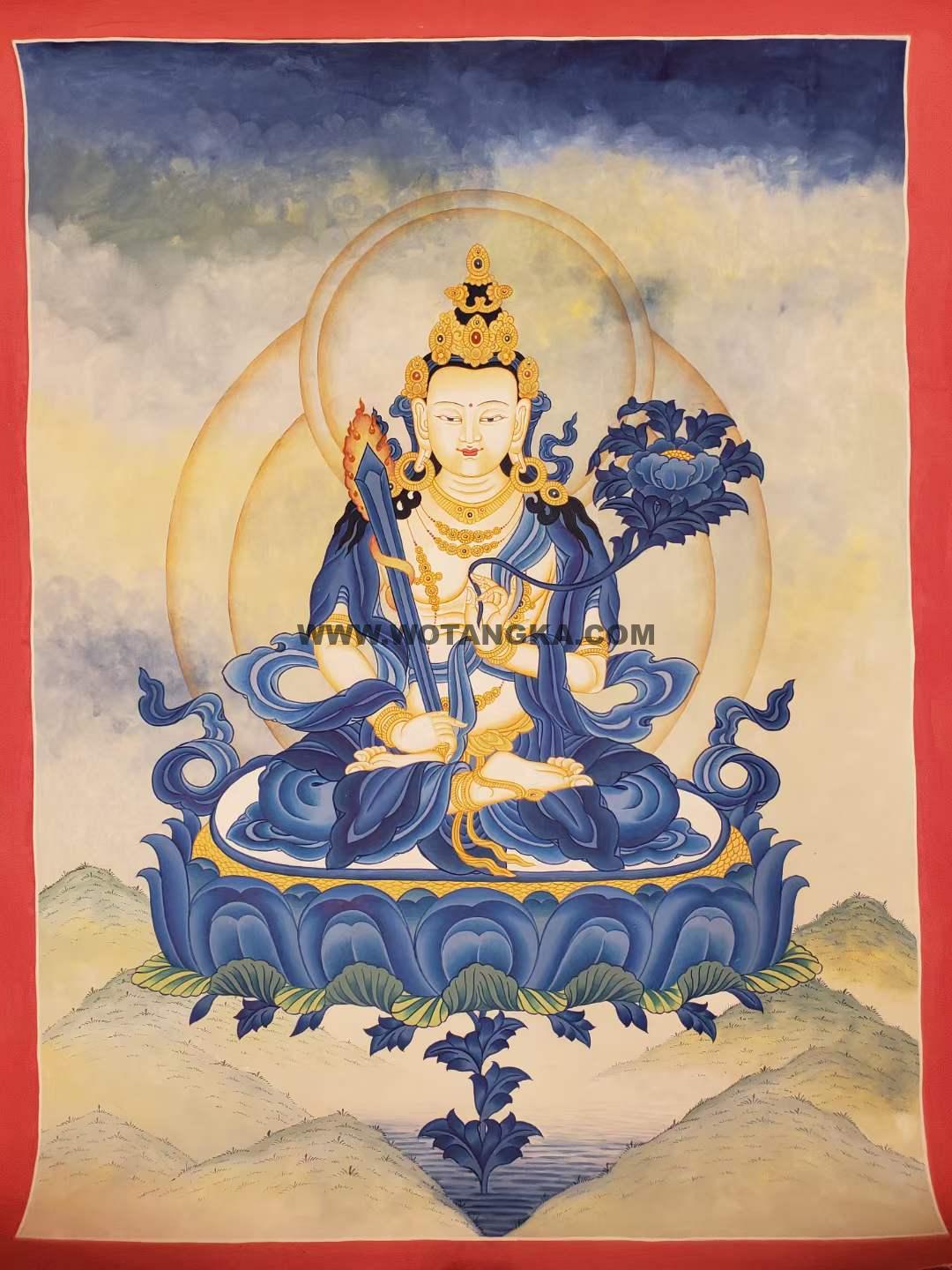 编号160-460246:彩绘唐卡-虚空藏菩萨(60*45CM左右)