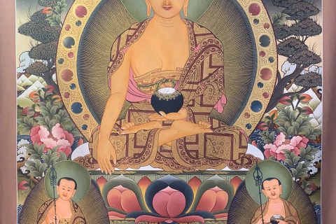 编号173-117163：彩绘唐卡-释迦牟尼佛（100*70CM左右）