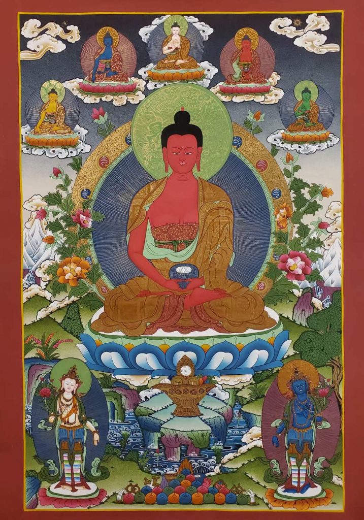 编号173-117964：彩绘唐卡-阿弥陀佛（70*50CM左右）