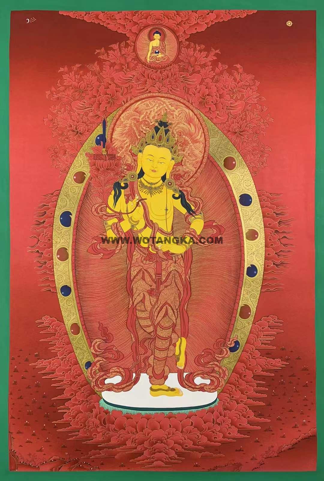 编号173-198191:红金唐卡-文殊菩萨(90*60CM左右)