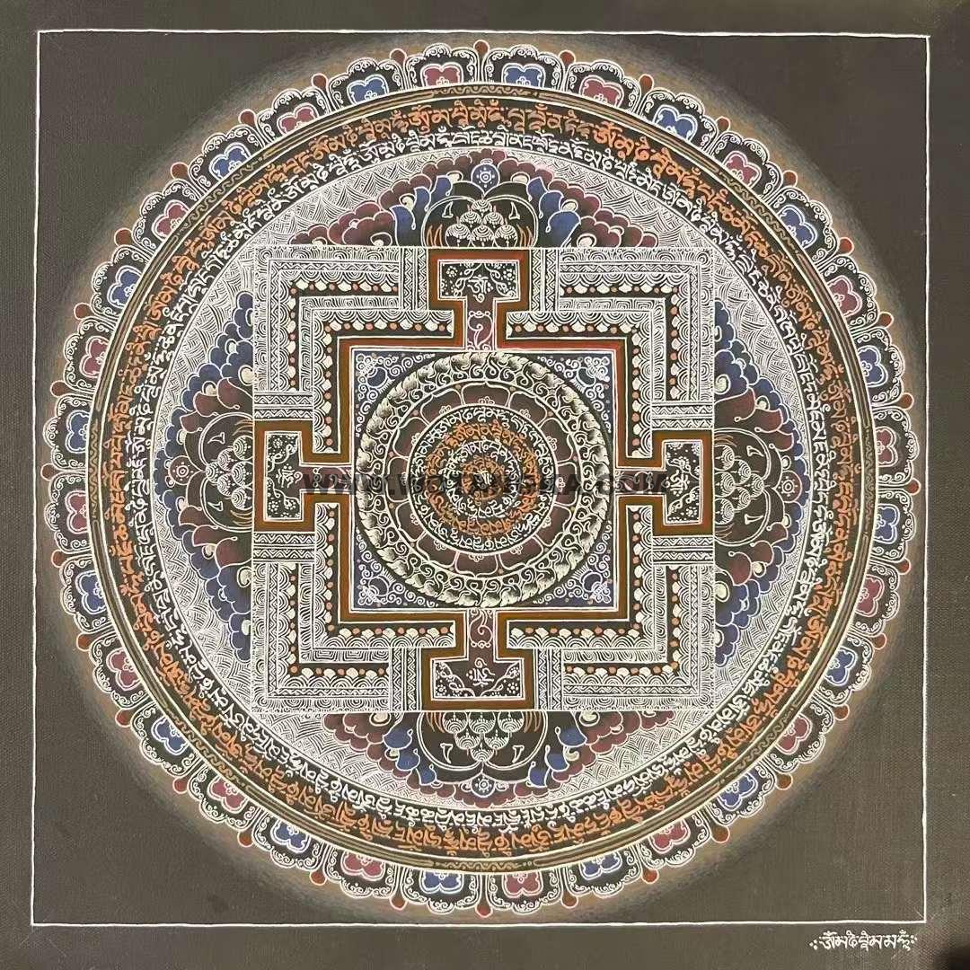 编号173-448265：白银唐卡-时轮金刚坛城（25*25CM左右）