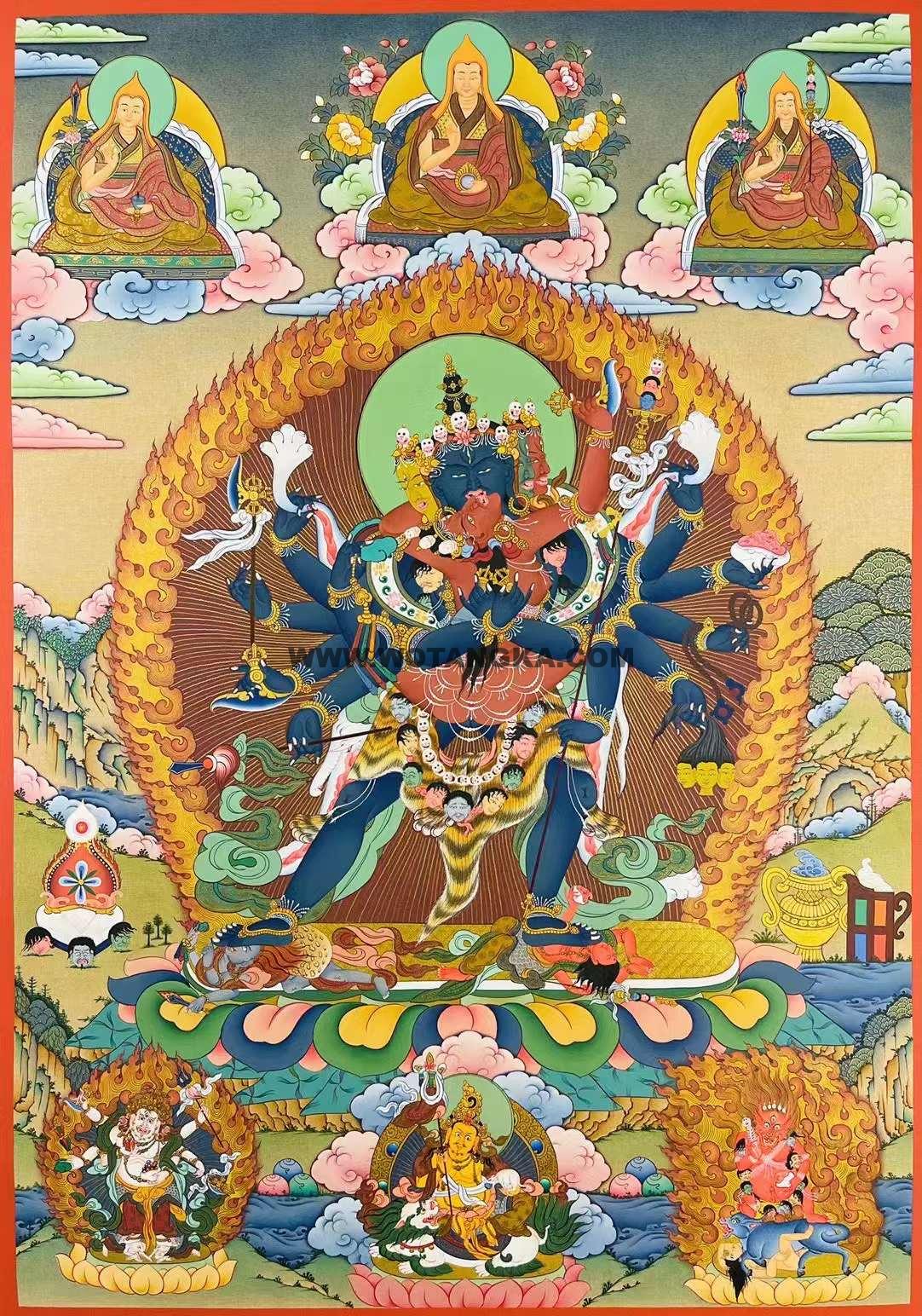 编号173-466094：彩绘唐卡-胜乐金刚（75*55CM左右）