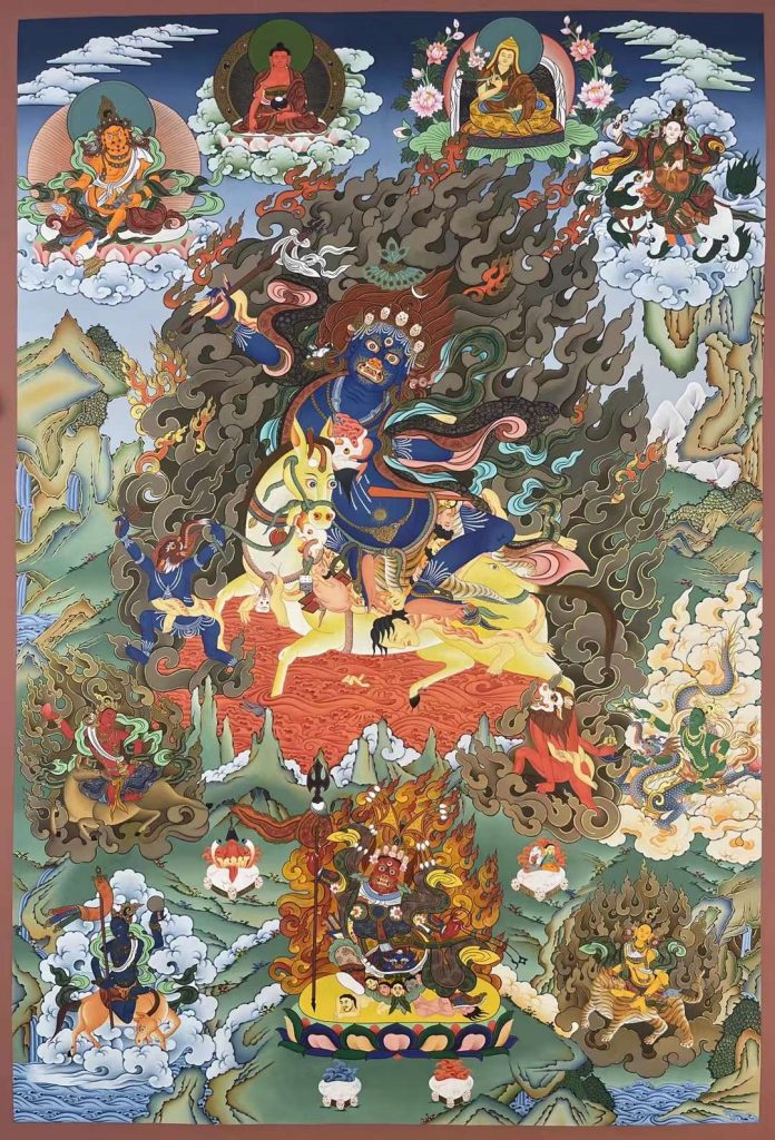 编号173-623670：彩绘唐卡-吉祥天母（100*70CM左右）