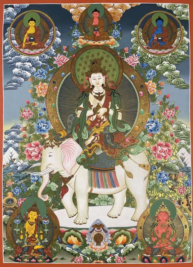 编号173-645090：彩绘唐卡-普贤菩萨（75*55CM左右）