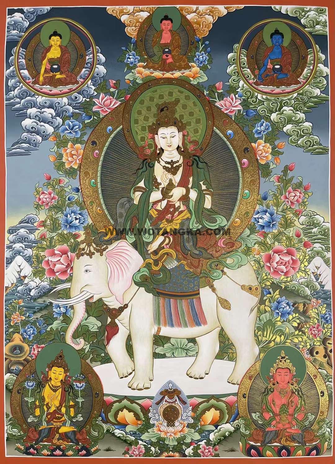 编号173-645090:彩绘唐卡-普贤菩萨(75*55CM左右)