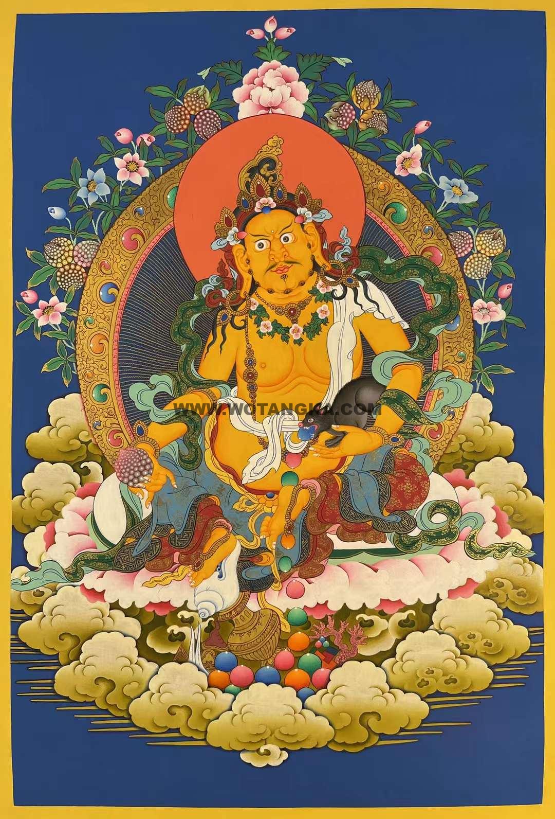 编号173-956368：彩绘唐卡-黄财神（60*40CM左右）