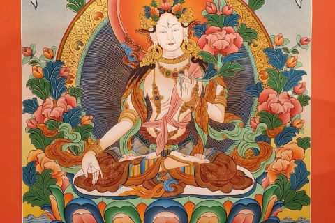 编号173-992087：嘎玛嘎赤-白度母（70*50CM左右）
