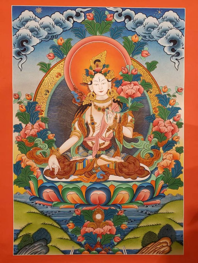 编号173-992087：嘎玛嘎赤-白度母（70*50CM左右）