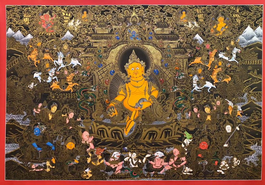 编号182-121955：彩绘唐卡-黄财神·财神世界（110*160CM左右）
