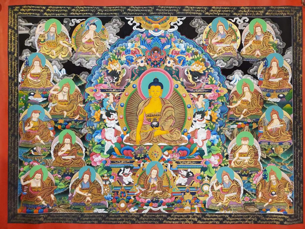 编号182-383056：彩绘唐卡-释迦牟尼佛（110*160CM左右）