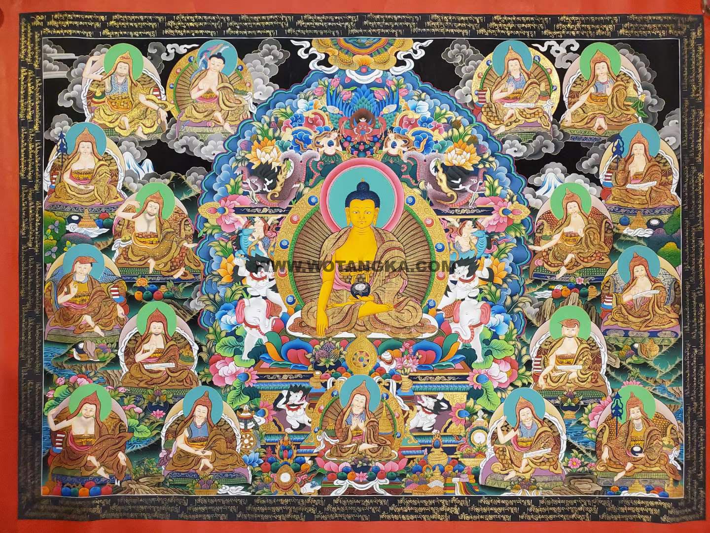 编号182-383056：彩绘唐卡-释迦牟尼佛（110*160CM左右）