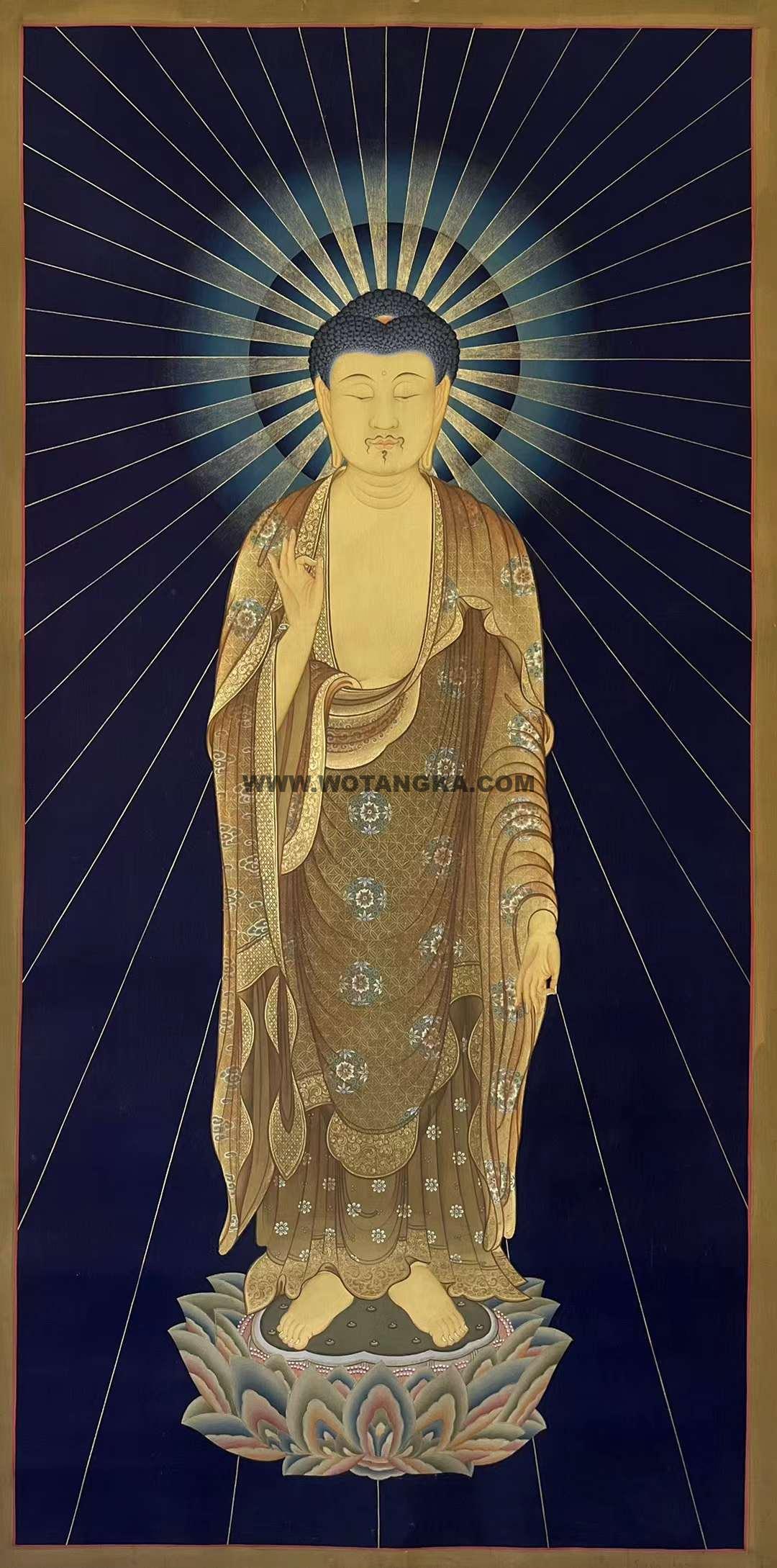 编号182-908770：彩绘唐卡-阿弥陀佛（45*20CM左右）