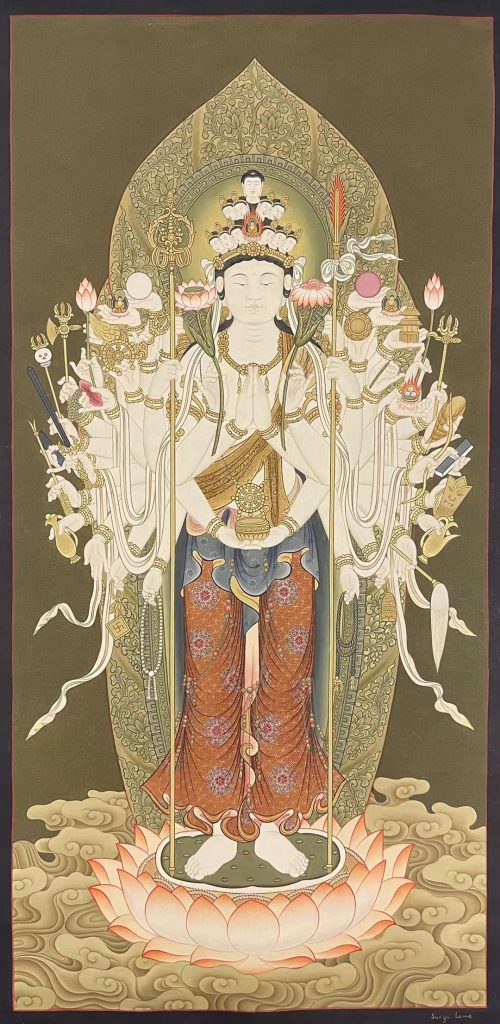 编号182-939518：彩绘唐卡-十一面观音菩萨（45*20CM左右）