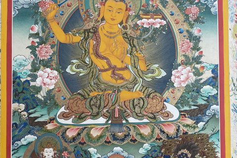 ｜已结缘·可定制｜唐卡寄卖编号：JM·188-277280-文殊师利菩萨雪域三怙主（彩唐）