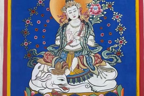 编号188-332628：彩绘唐卡-普贤菩萨（24*18CM左右）