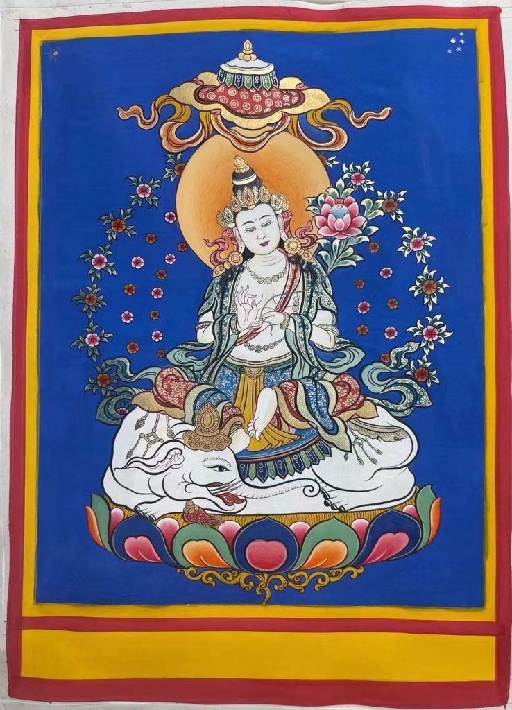 编号188-332628：彩绘唐卡-普贤菩萨（24*18CM左右）