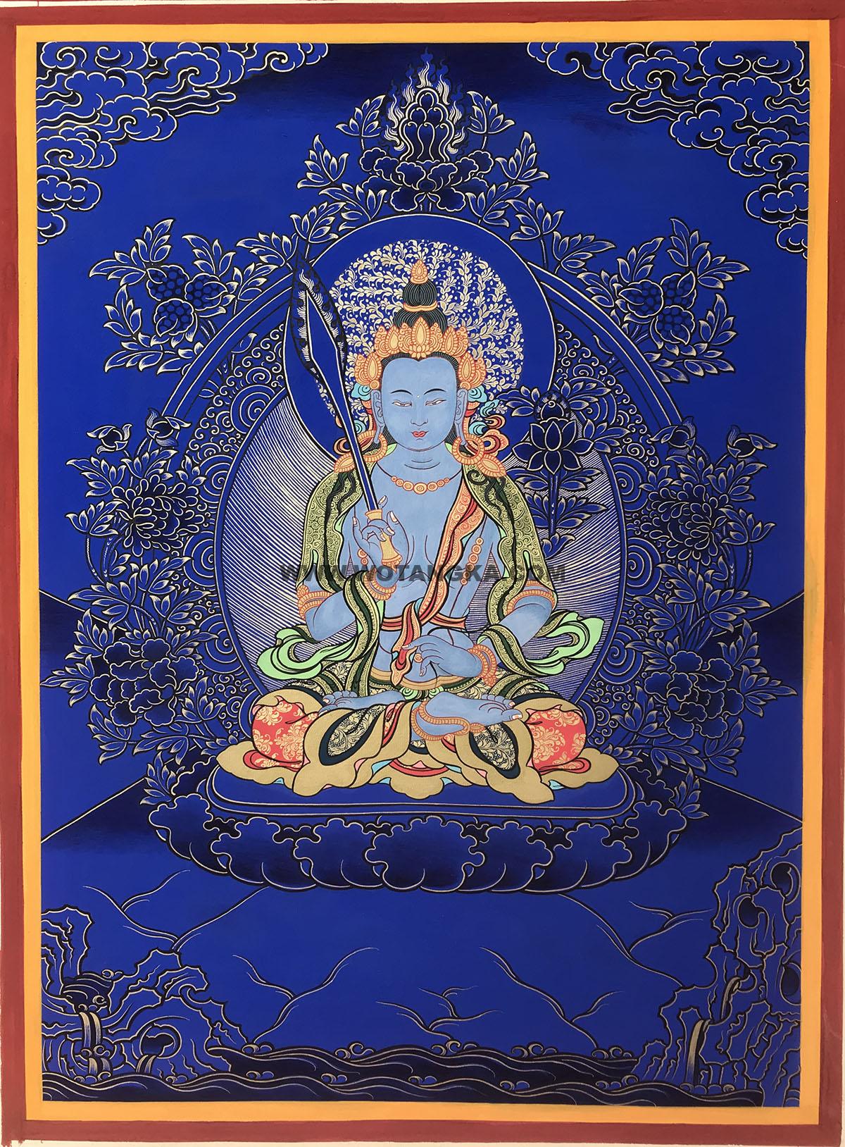 编号188-476703:蓝金唐卡-虚空藏菩萨(50*38CM左右)