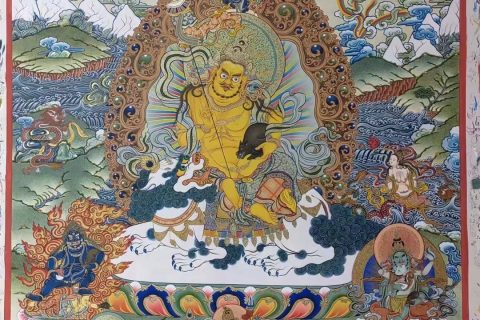 编号188-677633：彩绘唐卡-财宝天王·五方财神（100*75CM左右）