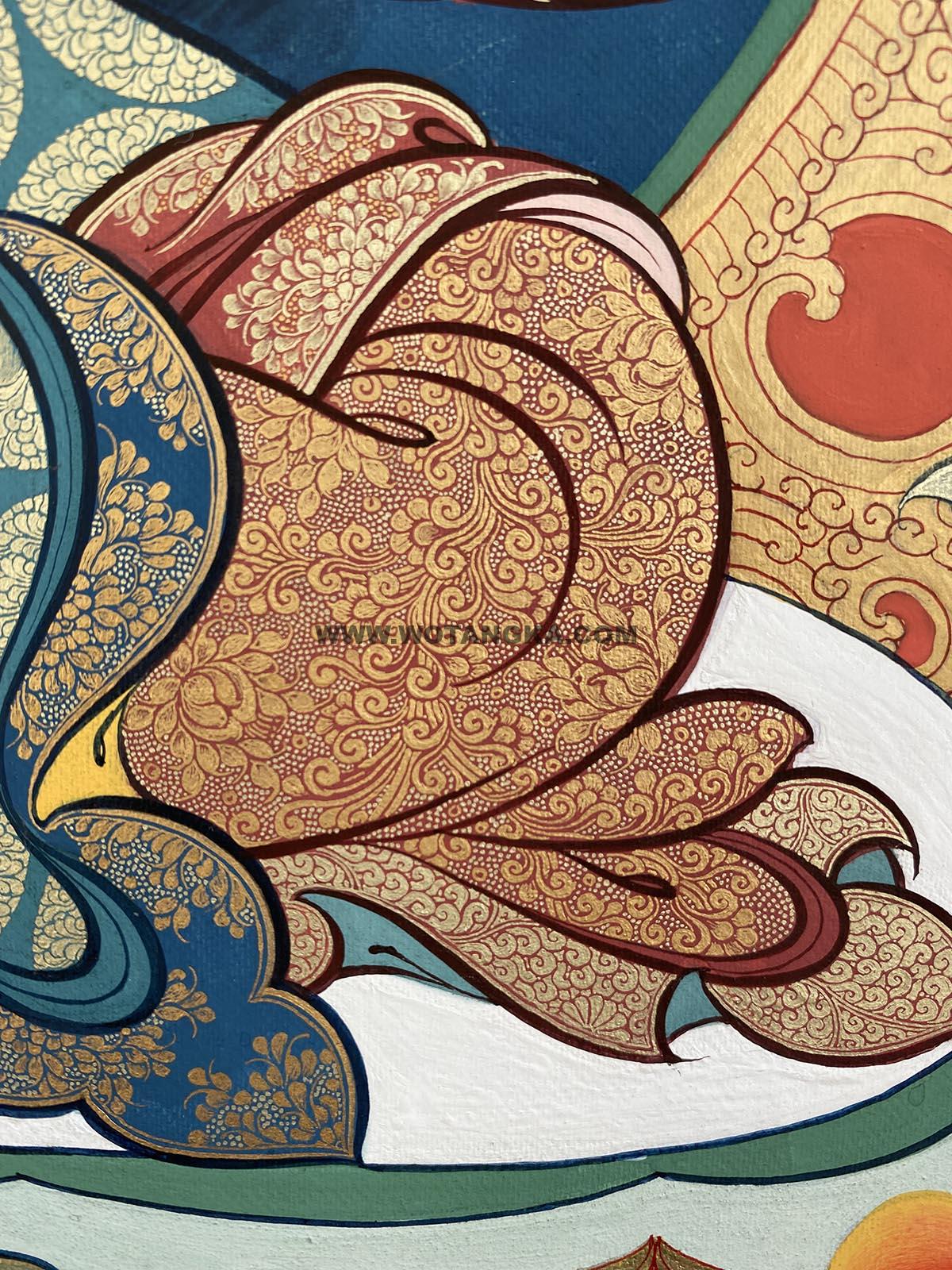 热贡-东智加:蓝金唐卡-绿度母(80*60CM左右)