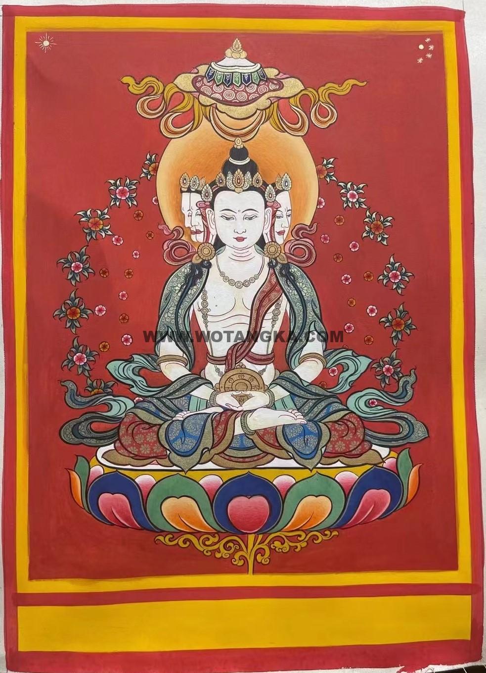 编号188-851418:彩绘唐卡-四面大日如来(24*18CM左右)