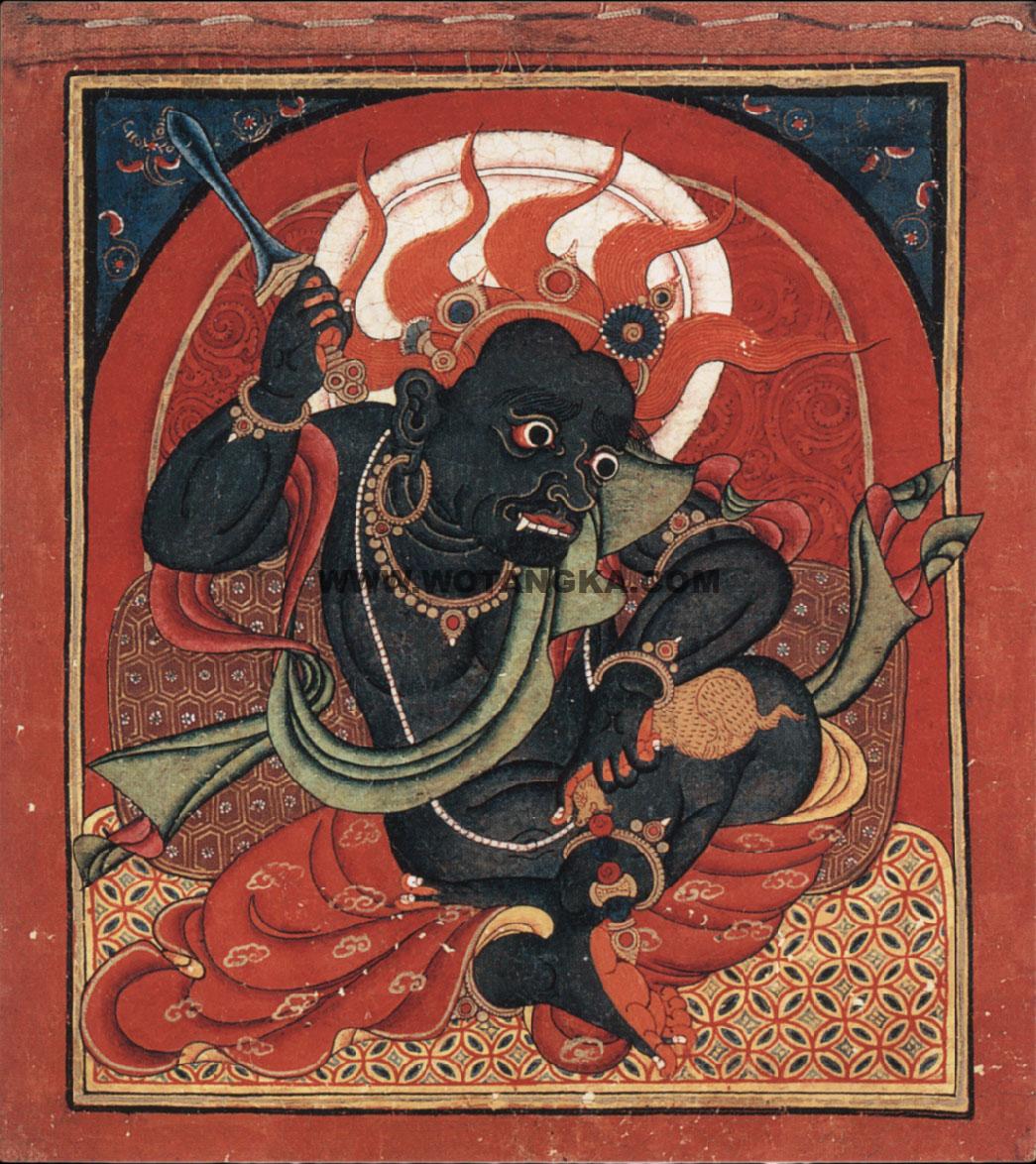 沃唐卡编号AC15338：忿怒相财神