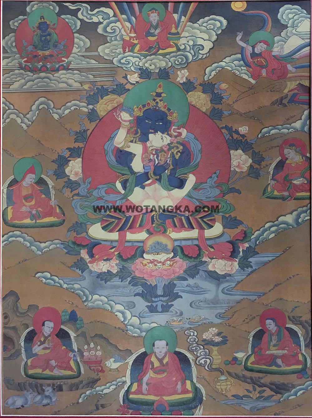 沃唐卡编号AC21777:金刚总持佛双身相