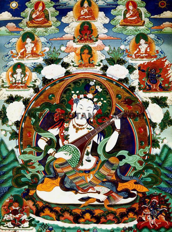 沃唐卡编号AC24937：妙音天女