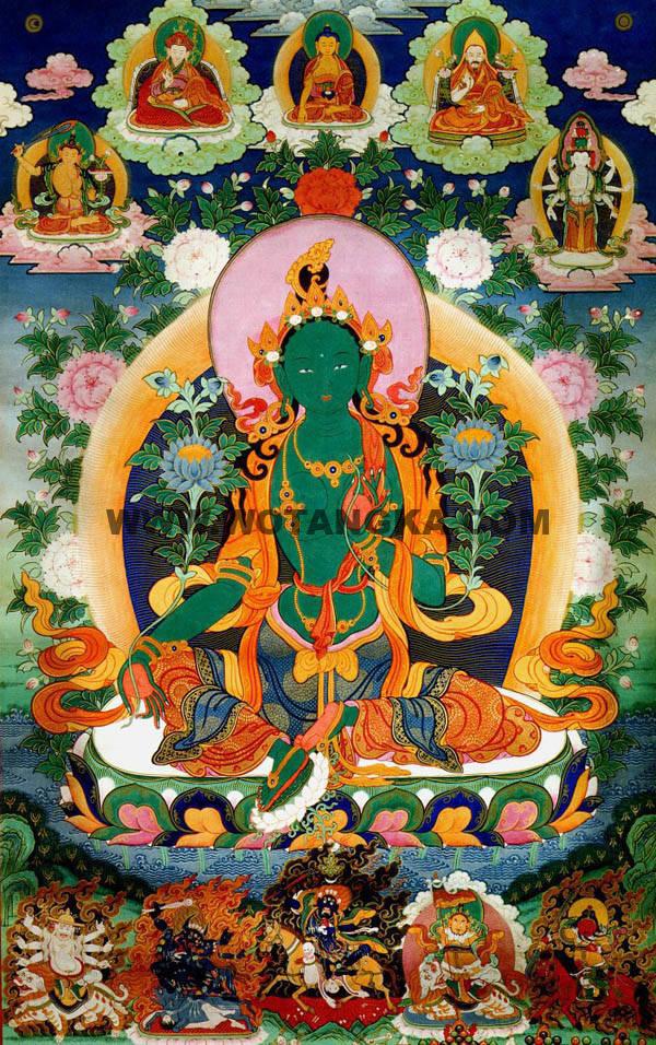 沃唐卡编号AC42324：绿度母