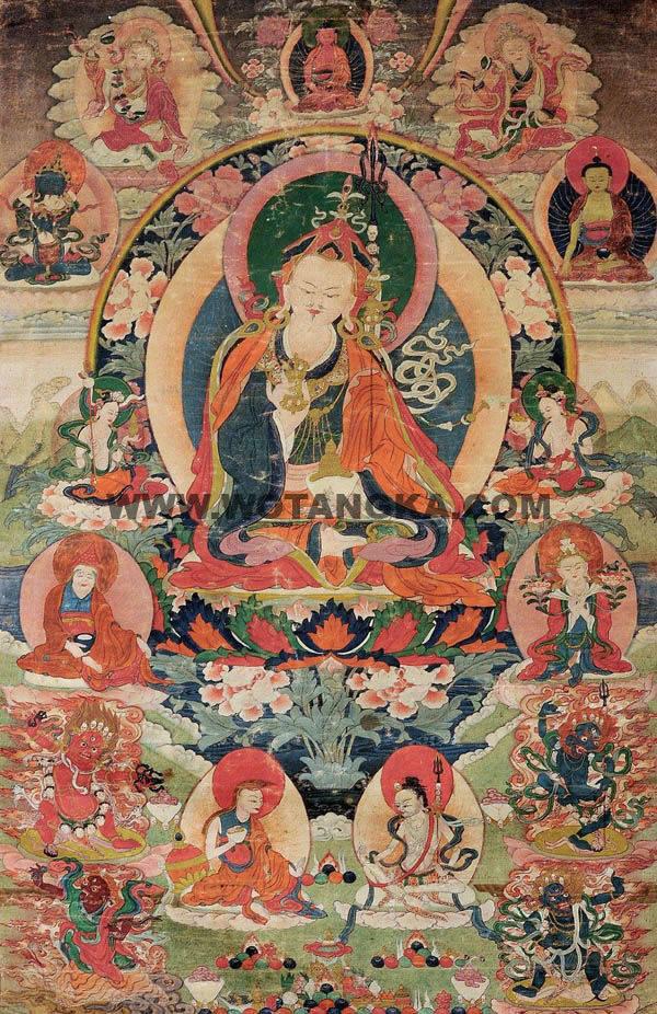 沃唐卡编号AC46014：莲花生大士·莲师八相