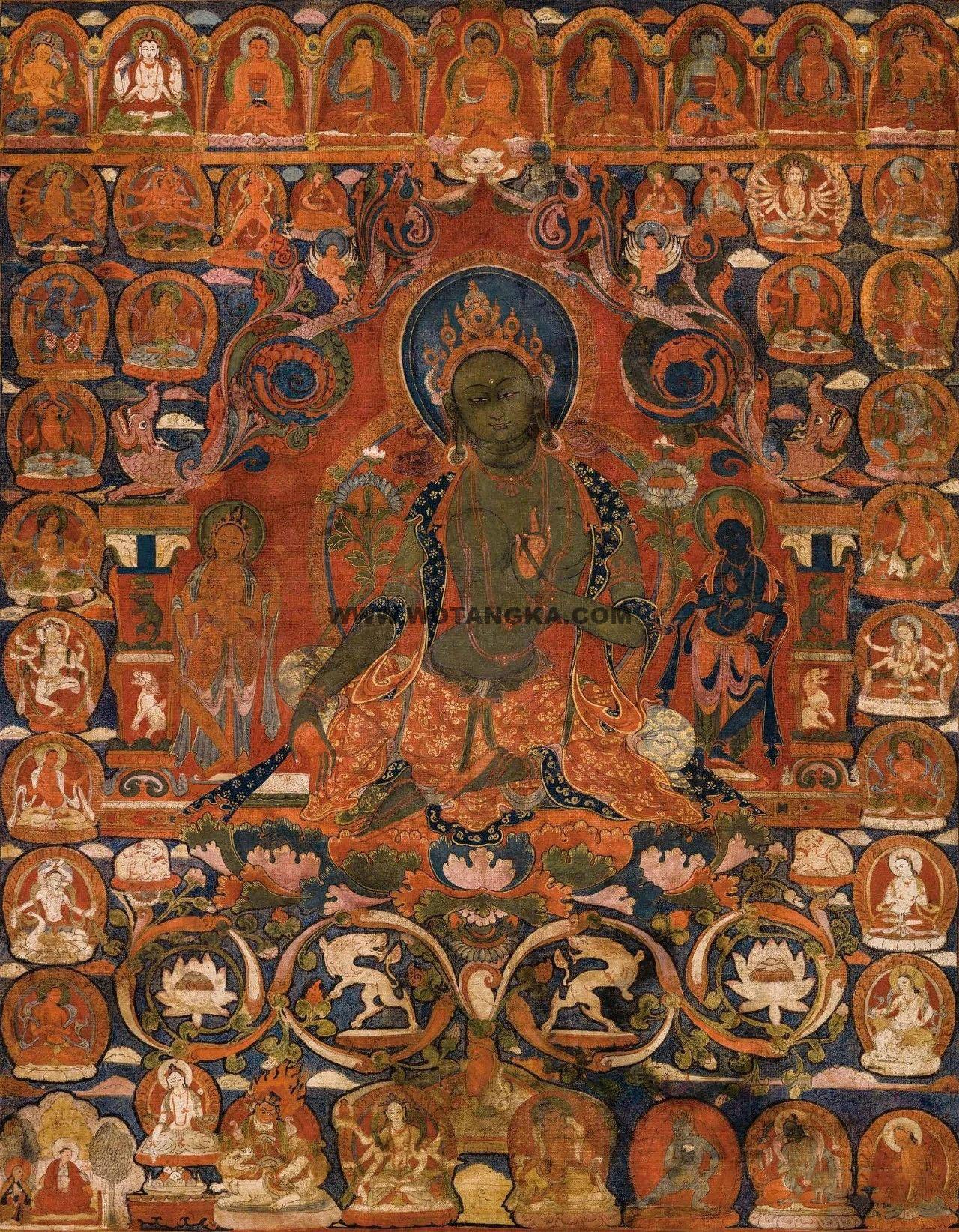 沃唐卡编号AC70270：绿度母·二十一度母